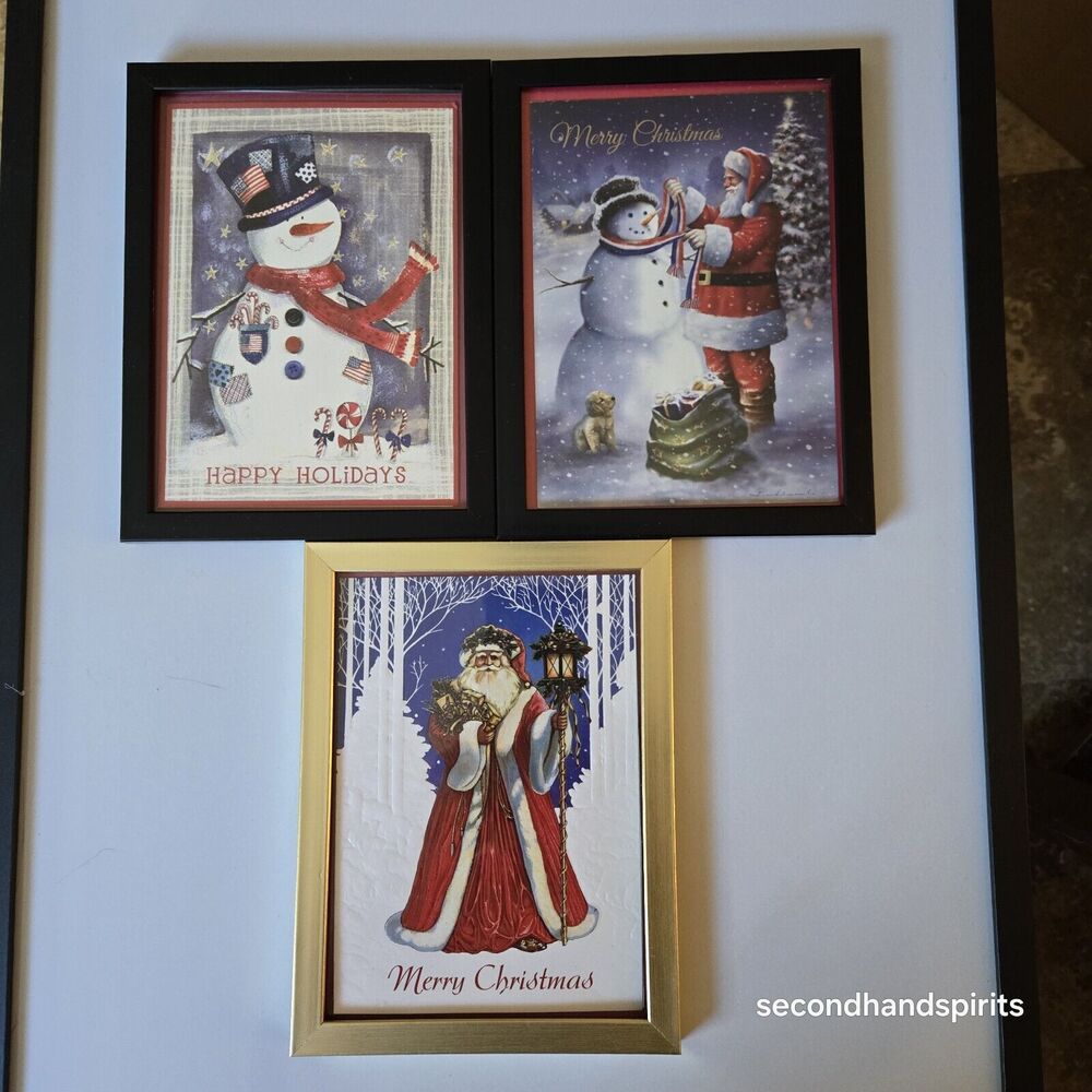 Santa Claus Father Christmas Christmas Card Framed